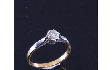A diamond solitaire ring approx. 2.8 grams, showing as finge...