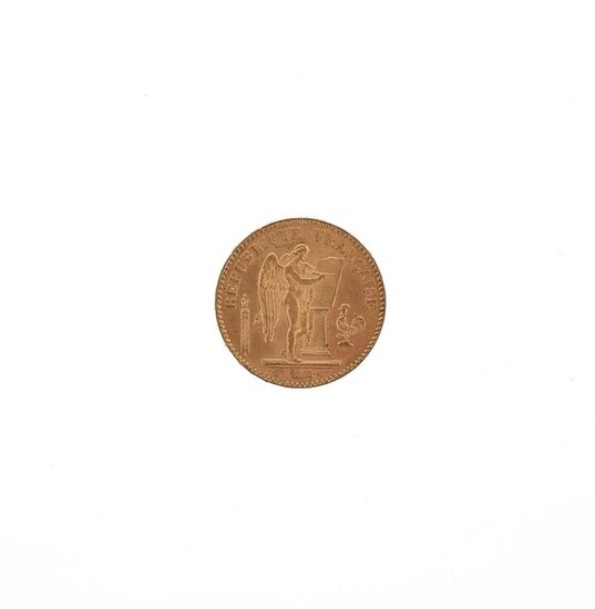 A gold coin of 20 FF Génie