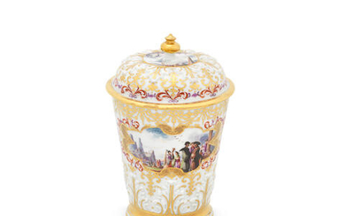 A large Meissen beaker and cover, circa 1726-30