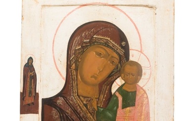 A large Russian icon showing the Kasanskaya Mother of God, early 19th century