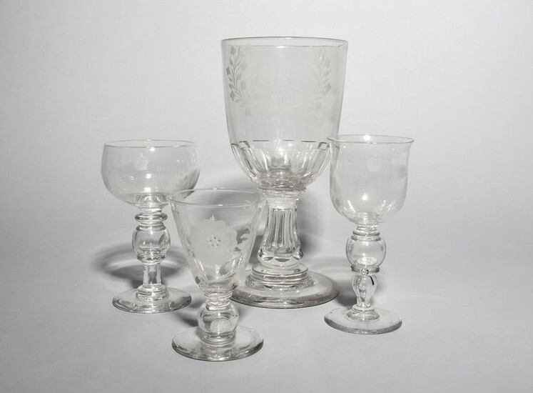A large ceremonial glass or goblet 19th century,...