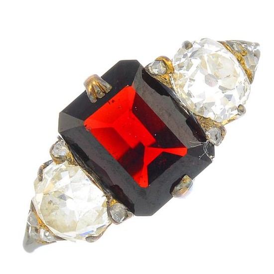 A late Victorian 18ct gold garnet and diamond
