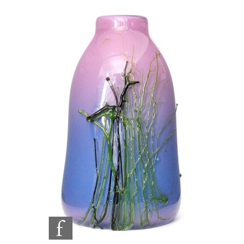 A later 20th Century studio glass vase by Thomas Steinman fo...