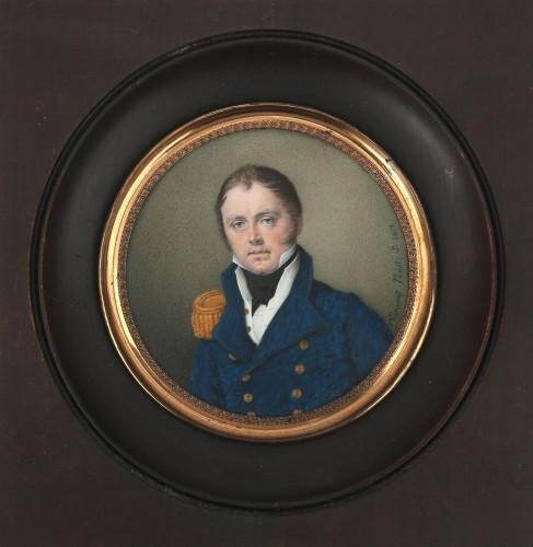 A miniature portrait on ivory of Willem Ernst Thooft, 2nd Lieutenant Royal Navy, born Zaltbommel 3 November 17856, died on board H.M. 'brik', de Gier in the Gulf of Tunis, 23 July 1820, signed Vincent (Vincenzo) Nasti, and dated 1819.