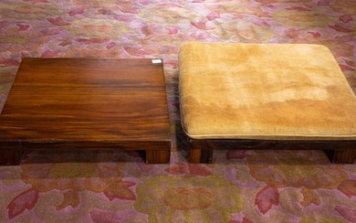A pair of Mid Century Modern Mexican custom hardwood benches