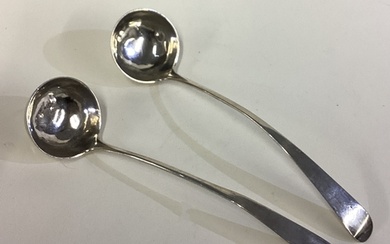 A pair of Scottish silver OE pattern toddy ladles. Approx. 4...