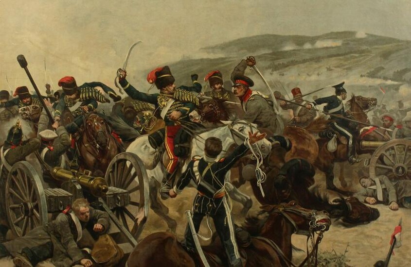 A print of The Battle of Balaclava, October 25th 1854