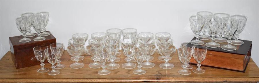 A set of crystal glasses comprising: twelve water...