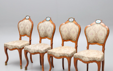 A set of four Louis XVL-style chairs, France, later 19th century.