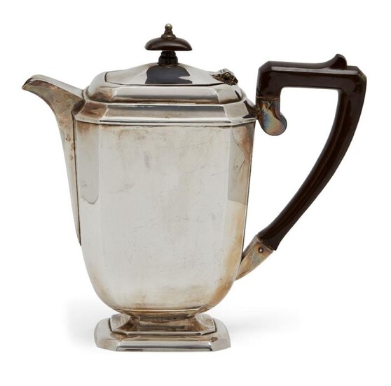 A silver coffee pot, Birmingham, c.1962, the...