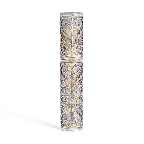 A silver-gilt bodkin case with filigree decoration, possibly late 17th century