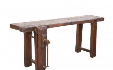 A small wooden work table (cm 187x92x468)
