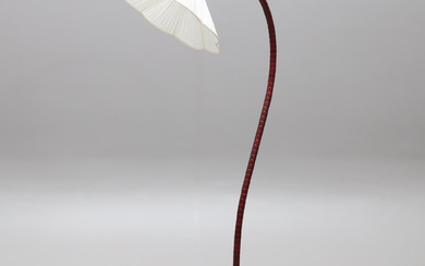 A swan neck floor lamp with label Markslöjd, later part of the 20th century.
