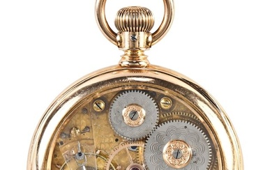 A very rare late 19th century Waltham 16 size model 1872 crystal plate pocket watch
