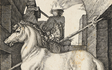 ALBRECHT DÜRER The Small Horse. Engraving, 1505. 163x108 mm; 6½x4¼ inches. A brilliant...