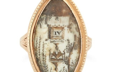 ANTIQUE MINIATURE MOURNING RING, CIRCA 1785 set with a