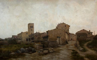 AURELIO TOLOSA ALSINA (1861 / 1938) "Village landscape"