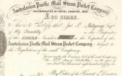 AUSTRALASIAN PACIFIC MAIL STEAM PACKET CO.