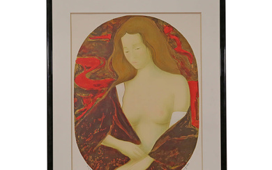 Alain BONNEFOIT (1937) "Portrait de jeune femme nue", Lithograph, 82/200....