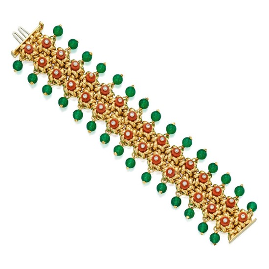 Aletto Brothers | Gold, Coral, Chalcedony and Diamond Bracelet