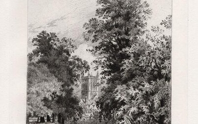 Alfred Louis Brunet-Debaines St. John's Chapel, from the River 1880 etching