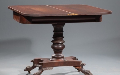 American Classical Carved Mahogany Games Table