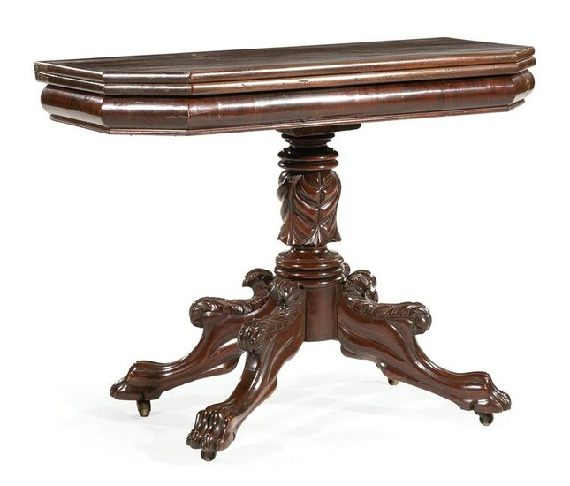 American Classical Carved Mahogany Games Table