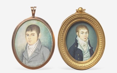 American or Continental School 19th century, Two portrait miniatures of young gentlemen, circa 1805