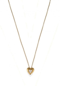 An 18 Carat Gold Heart Pendant on Chain, the yellow...