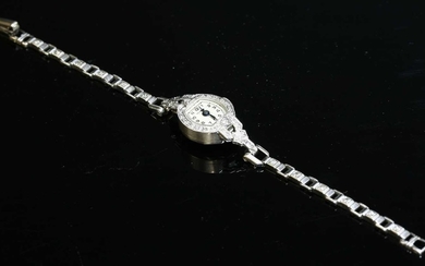 An American diamond set Helbros mechanical bracelet watch