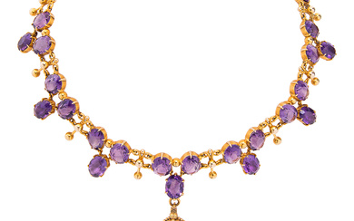 An Amethyst and Gold Necklace