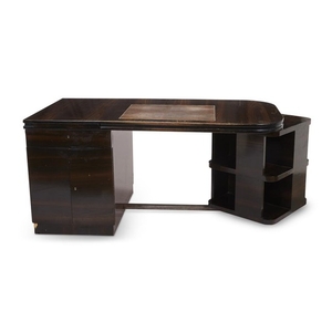 An Art Deco macassar ebony and shagreen desk and...