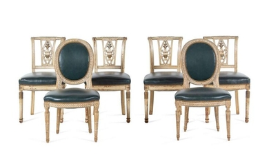 An Assembled Set of Six Louis XV Style Dining Chairs