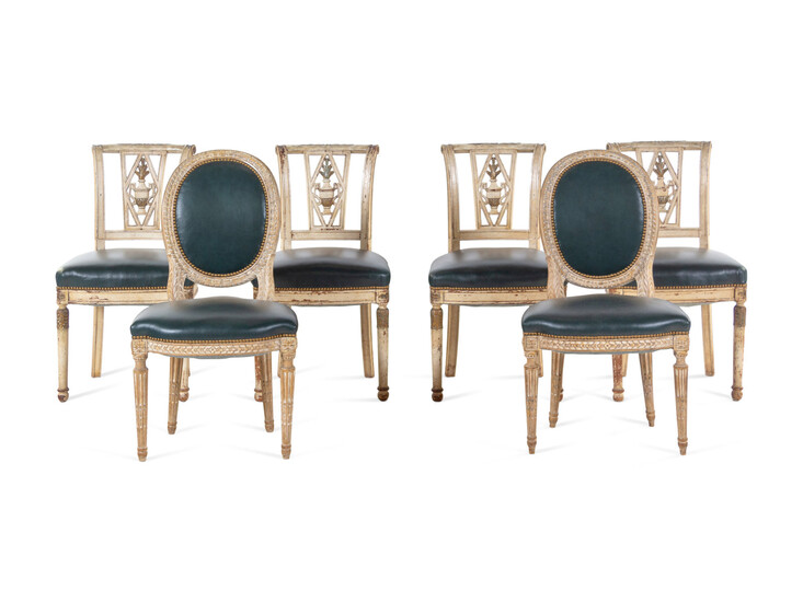 An Assembled Set of Six Louis XV Style Dining Chairs