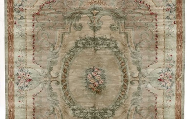 An Aubusson design chenille carpet. circa 1920's.