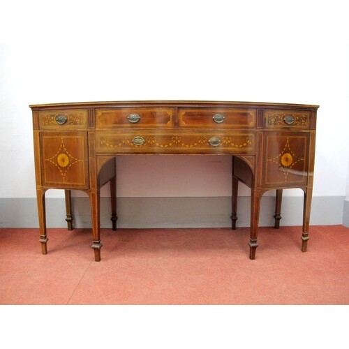An Early XX Century Gillows Mahogany Inlaid Bow Fronted Side...