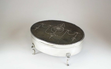 An Edwardian silver and tortoiseshell mounted jewellery box