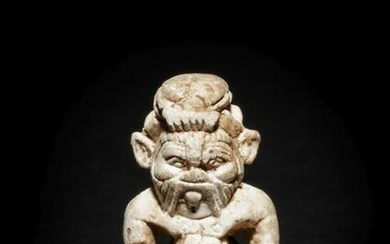 An Egyptian Glazed Steatite Amulet of Bes and Pataikos
