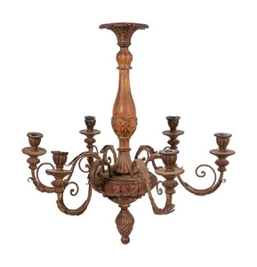An Italian Louis XV Style Carved Wood Six-Light