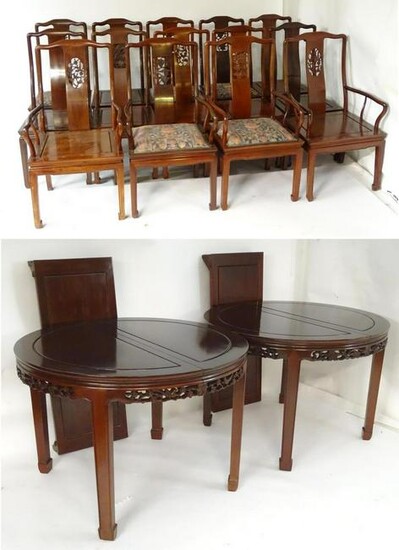 An early 20thC set of twelve dining chairs together