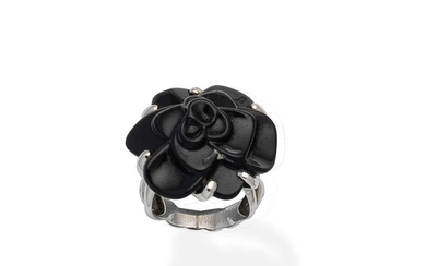 An onyx 'Camélia' dress ring,, by Chanel, 2008