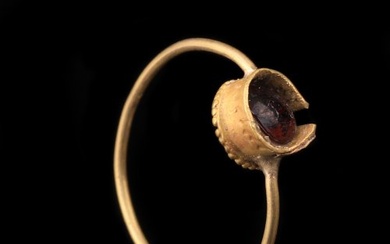 Ancient Roman Gold Ring with Garnet (No Reserve Price)