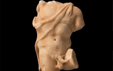 Ancient Roman Marble Satyr Torso. 1st - 2nd century AD. 14 cm. H. Very nice movement