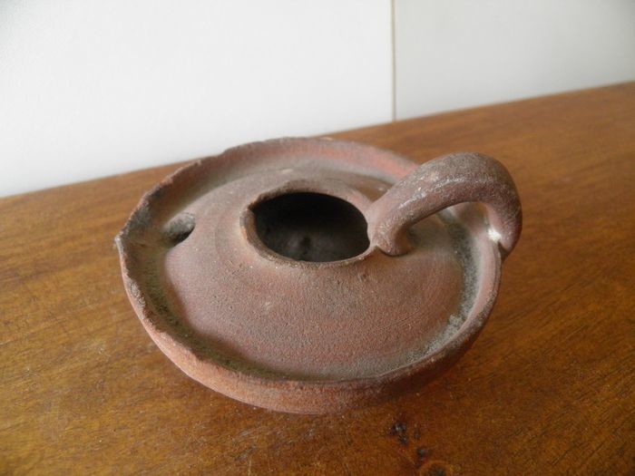Ancient Roman Terracotta oil lamp - 9×9×4.5 cm - (1)