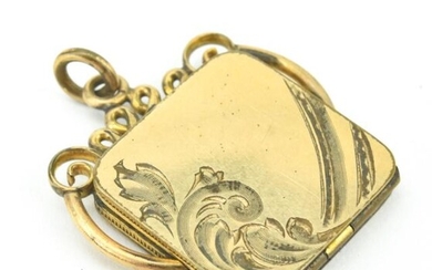 Antique 19th C Gold Filled Locket Necklace Pendant