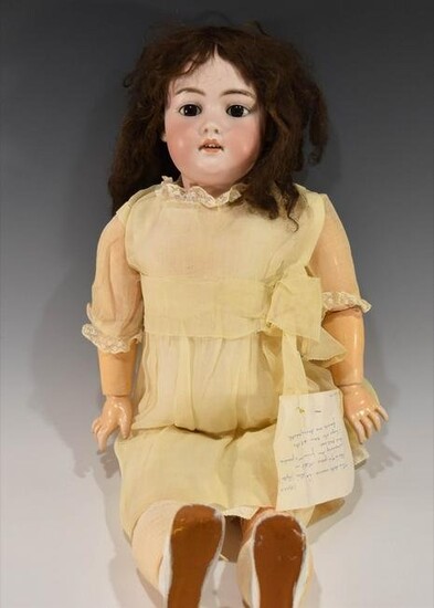 Antique 29 Inch German Bisque Head Doll