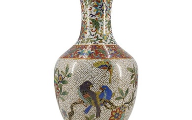 Antique Chinese Cloisonne & Gilt Bronze Vase