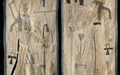 Antique Egyptian Textiles w/ Neith & Ra Horakhty (pr)