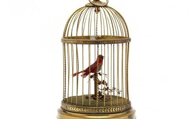 Antique French Automaton, Bird in Cage
