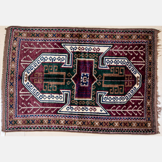 Antique Kurdish Caucasian Wool Rug